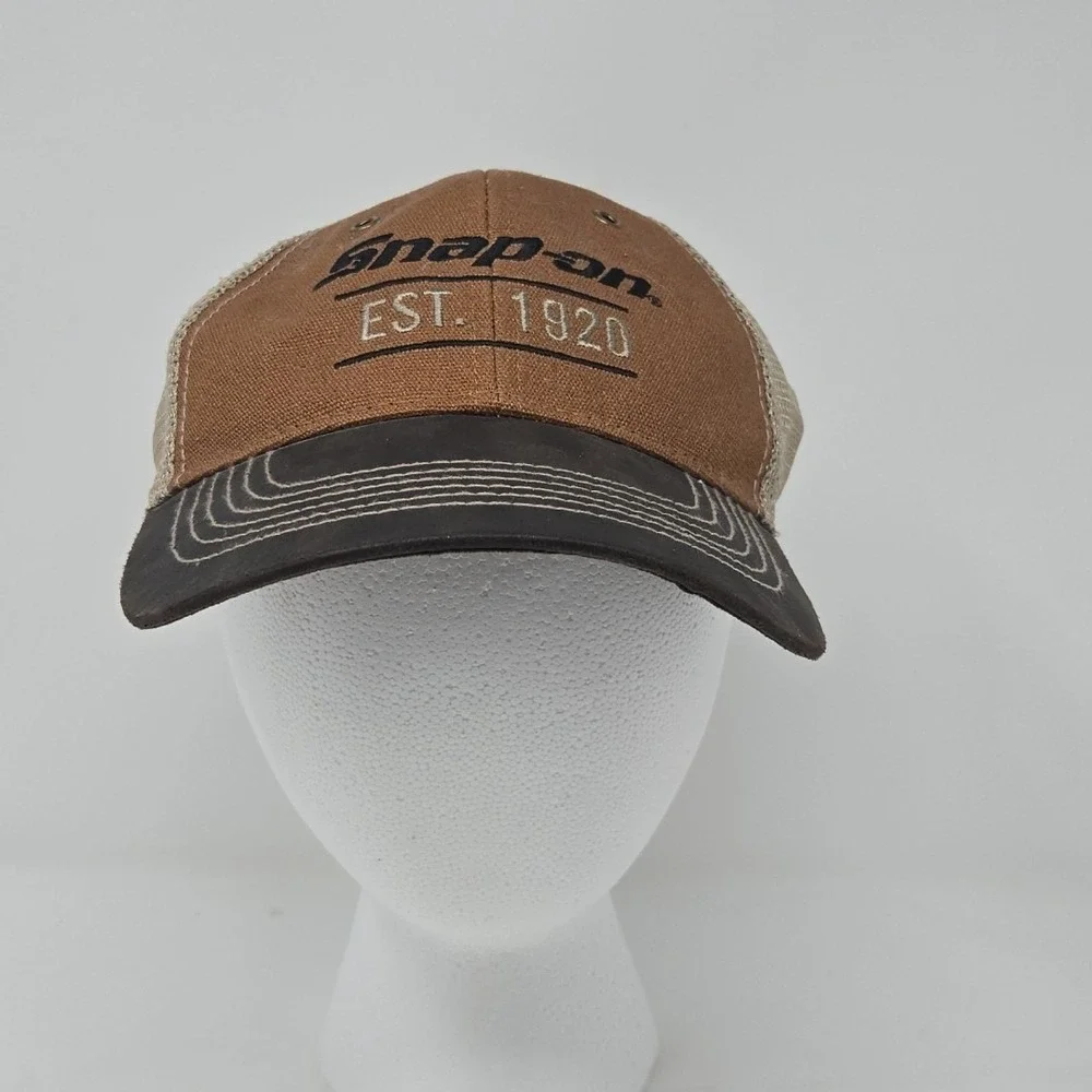 SnapOn baseball cap‎ Brown With Nylon Mesh Adjustable Trucker Hat